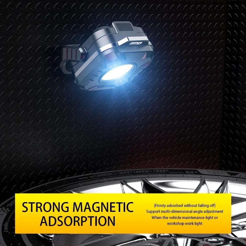 Mini Rechargeable LED Portable Flashlight Magnetic 6 Lightenings Modes Multifunction Emergency Light COB Work Light USB Camping Torch