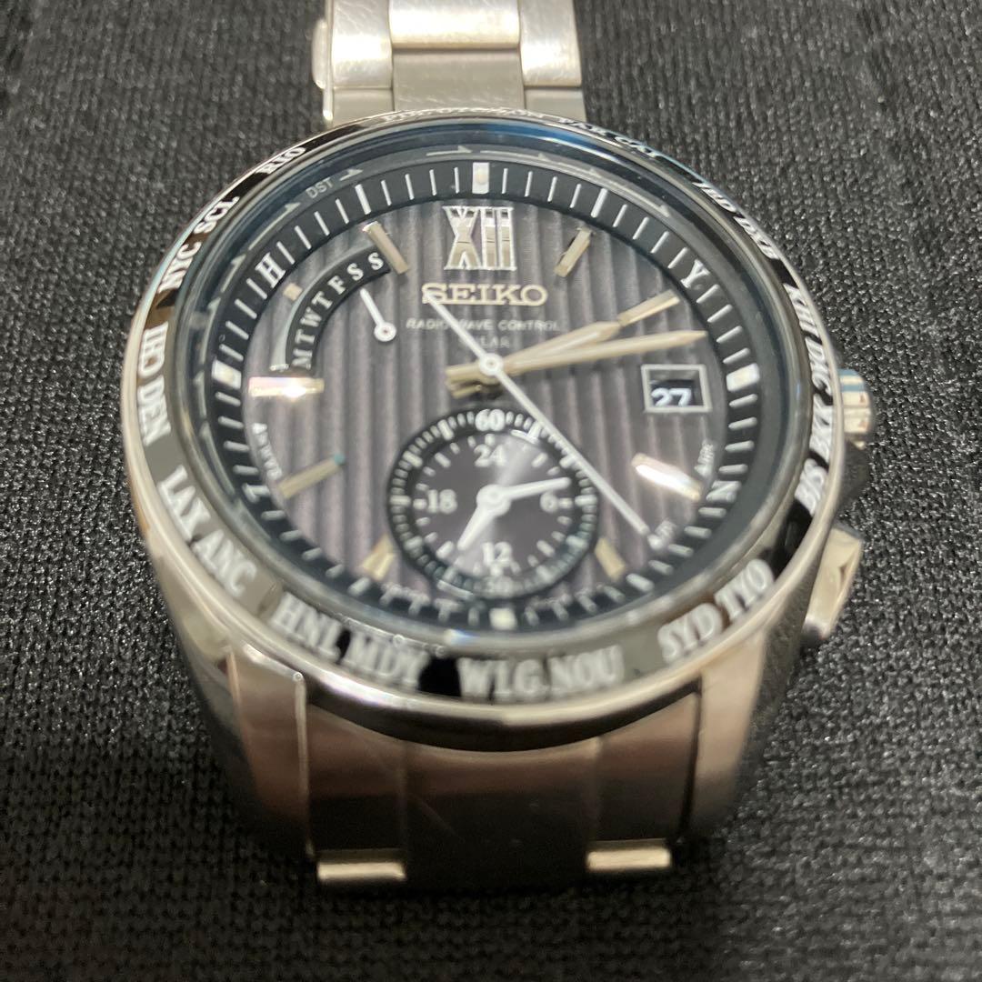 SEIKO Brights Black Dial Solar Watch 8B54-0AW0