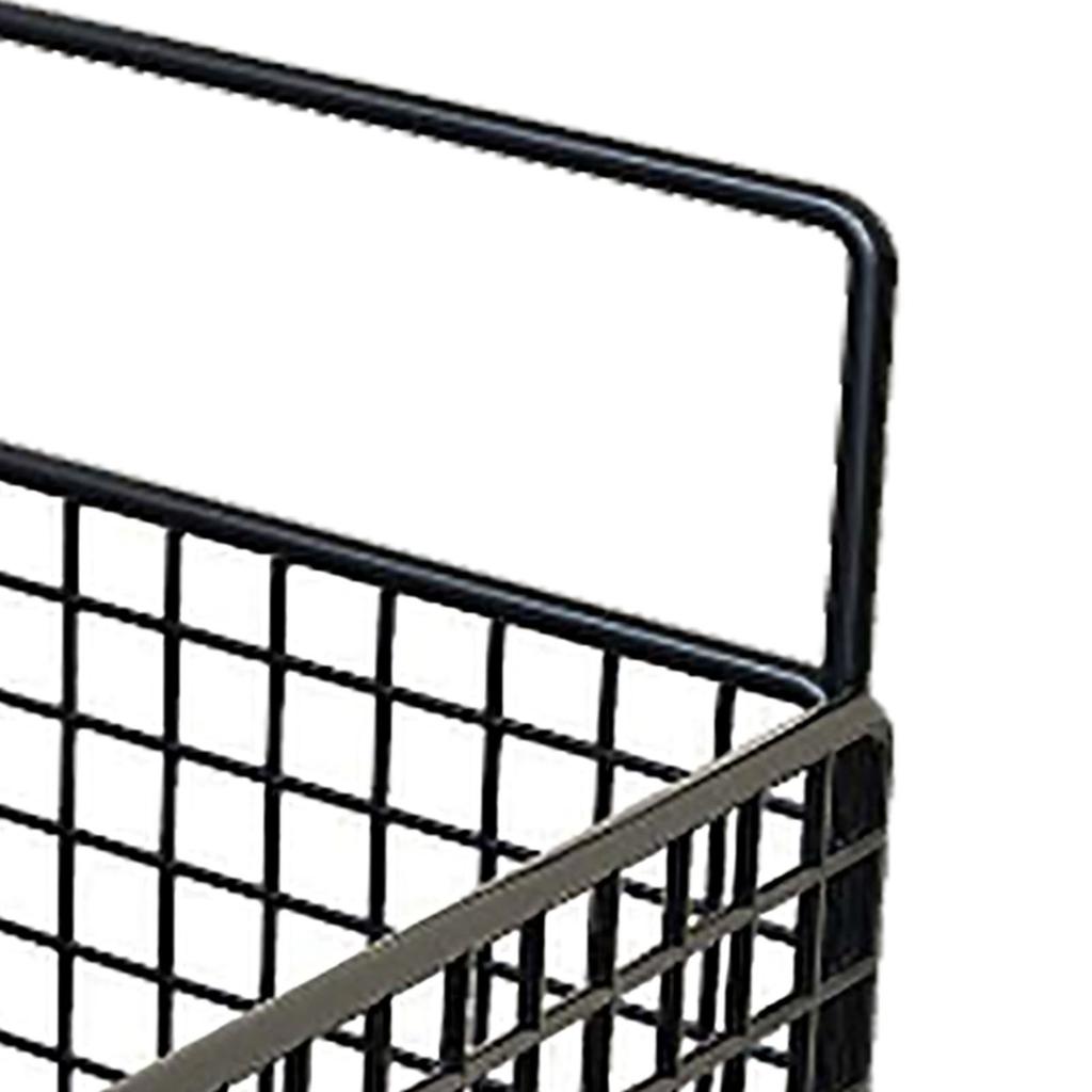Wall Mounted Storage Basket No Drilling Adhesive Metal Wire Hanging Basket for Kitchen Food Pantry Bathroom Organization