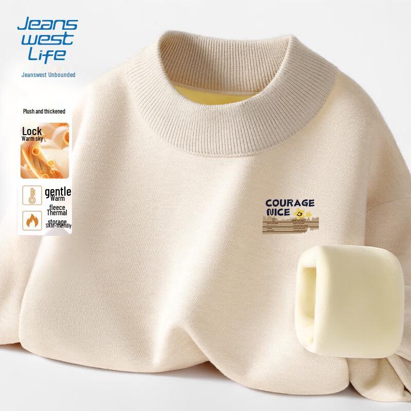 

JEANSWEST LIFE Men s Fleece-Lined Half-High Collar Sweater L