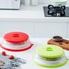 Microwave Splatter Cover Heating Folding Cover Silicone Fresh-keeping Cover Oil-proof Splash-proof Cover with Hook Cooking Lids