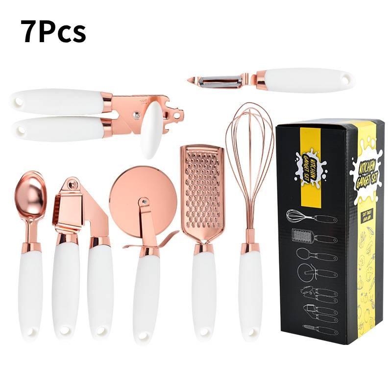 Pcs 7 Kitchen Gadget Set Copper Coated Stainless Utensil Pizza Cooking Tool