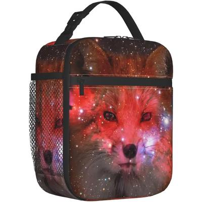 Fox Galaxy Lunch Box Reusable Insulated Lunch Bag Thermal Cooler Tote for Boys Girls Teens Women Men School Picnic Travel Hiking