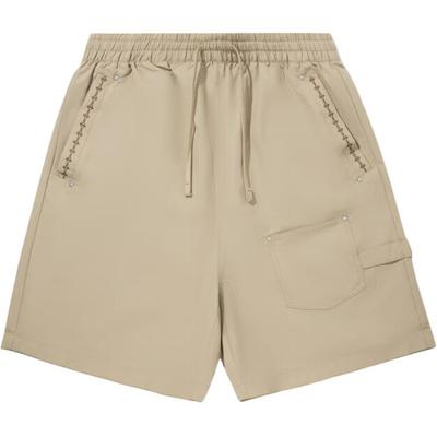 Li Ning Sport Simple Loose Comfortable Versatile Solid Color Straight Leg Lace-Up Casual Shorts Men Shorts AKSV539-2