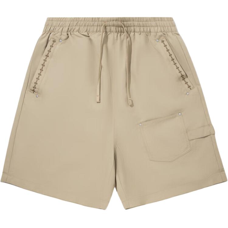 Li Ning Sport Simple Loose Comfortable Versatile Solid Color Straight Leg Lace-Up Casual Shorts Men Shorts AKSV539-2