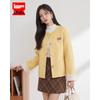 IEF Women's Short Wool-Blend Round-Neck Jacket with Decorative Buttons