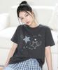 THE GREEN LAB Star Patch St Short Sleeve T-Shirt [Charcoal Gray]