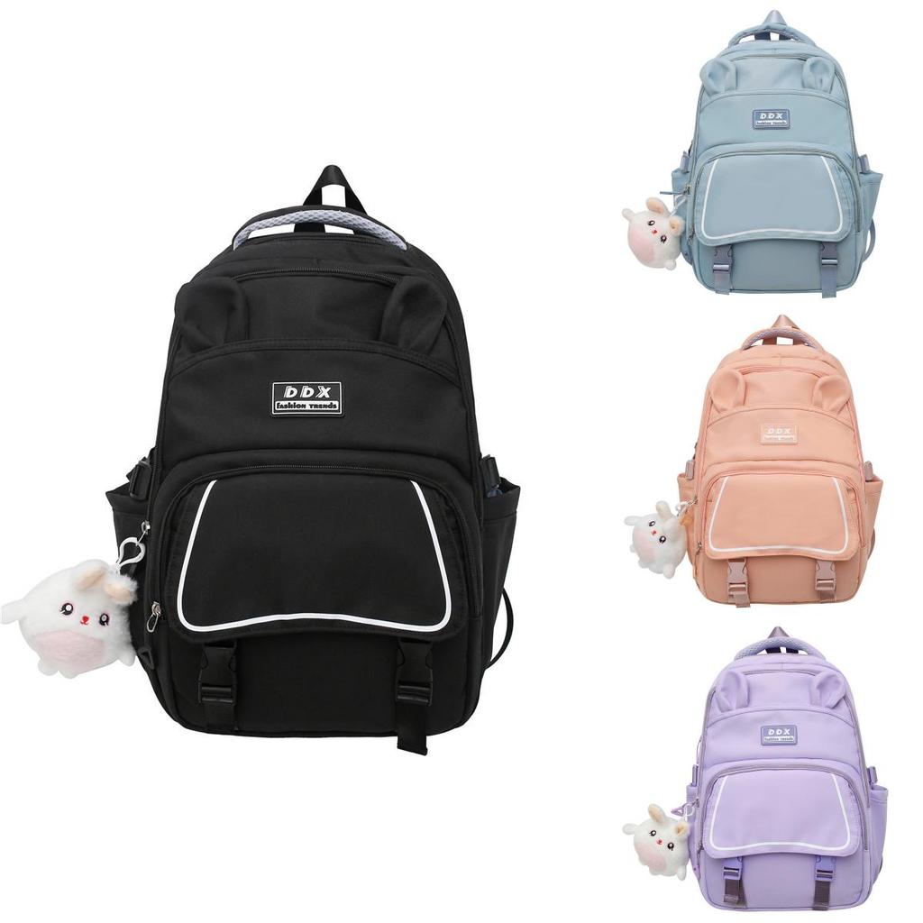 Small Fresh Nylon Backpack For Girls With Cute Design And Adjustable Straps For Daily Use