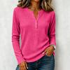 Women's Knit Long Sleeve Shirt Casual Color Tunic Top