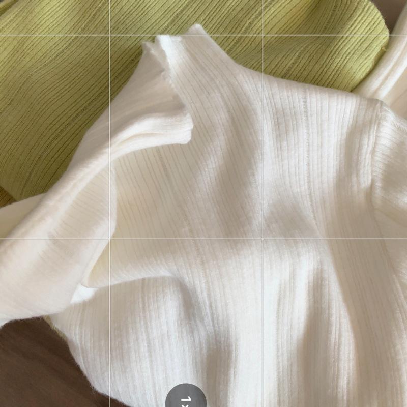 Spring semi-turtleneck texture slim-fit knitted top femininity slim inner bottoming shirt soft waxy sweater