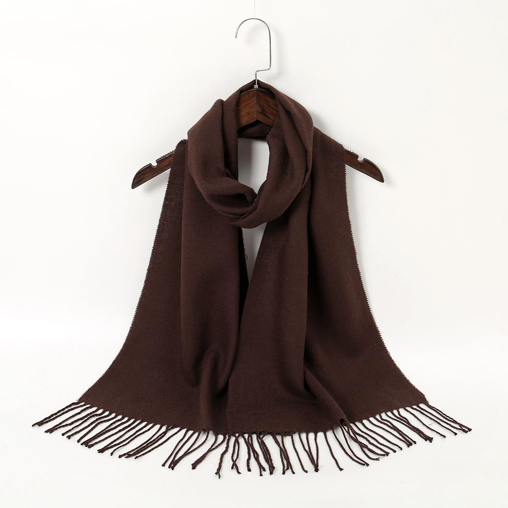 Solid Color Cashmere Scarf With Tassel Pashmina Fashion Custom Logo Women Shawl Wram Thicken Neck Protection190*32Cm
