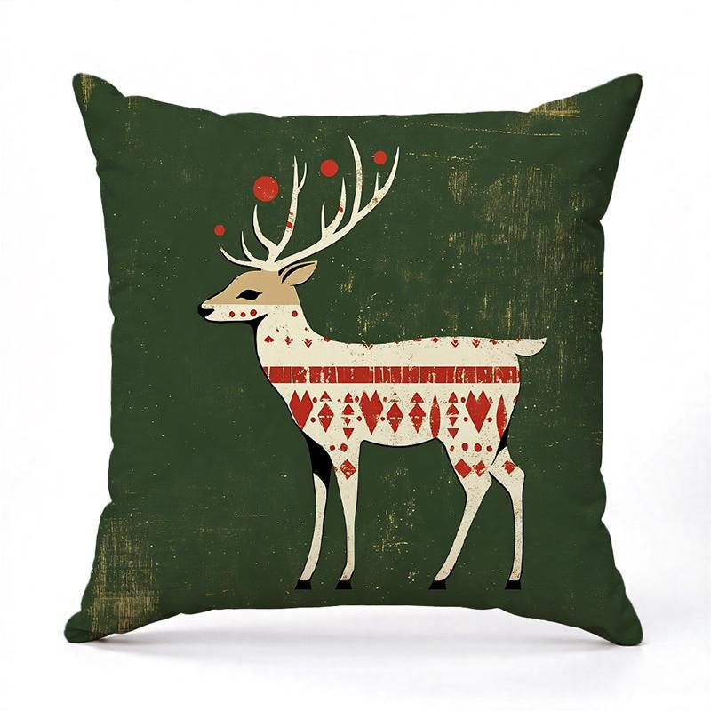 Рождественский олень узор декоративные наволочки квадратная полиэстеровая наволочка, современная декоративная наволочка для дивана 16x16Inch