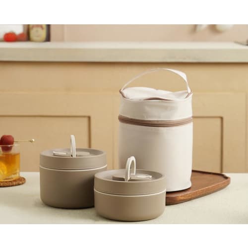 Insulated Stainless Steel Vacuum Insulated Lunch Box, Soup Lunch Set, Large Capacity, 2-Tier/3-Tier, Keeps Soup Warm for 5 Hours, Perfect for Commutin
