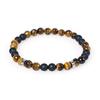 Jbans Classic Micro-Cut Tiger Onyx Couple Bracelets (C1801-Ac404Bk)