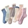 5 Pairs of Female Autumn and Winter Fleece Thick Mid Tube Floor Socks
