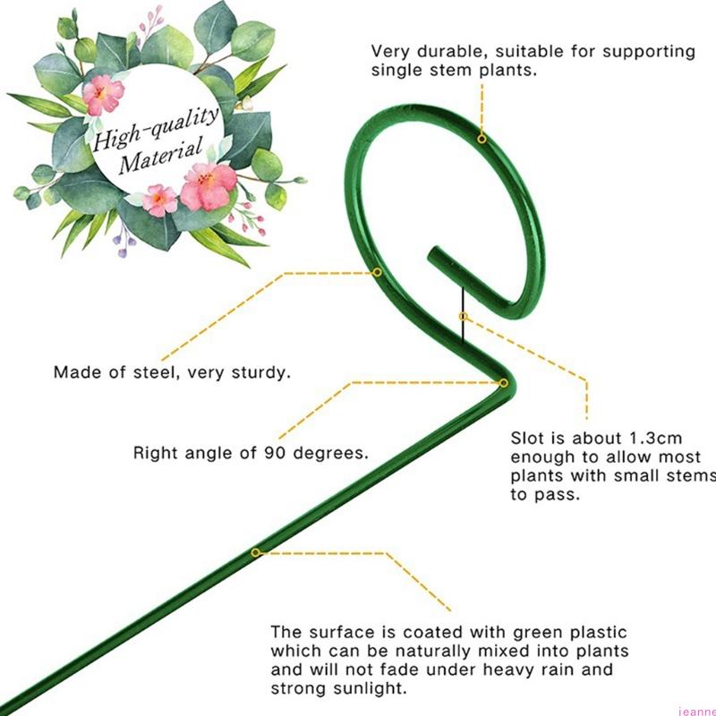 Garden Support Stake Ring Metal Garden Plant Supports Single Stem Shrub Holder
