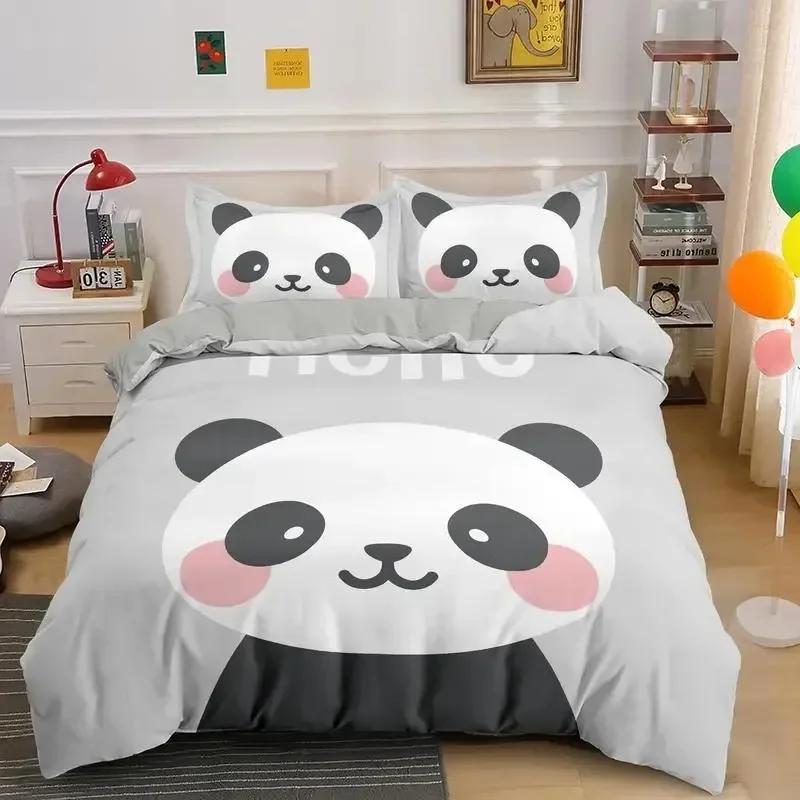 Luxury New 3D Print Bedding Set Panda Duvet Cover Set Teens Boys Girls Cartoon Animal Quilt Cover Queen Size Pillow Case