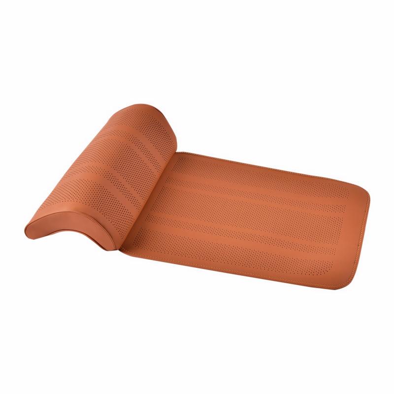 Universales Leder-Autositzkissen mit Beinstütze – Perforiert, Atmungsaktiv, Ganzjahresdesign