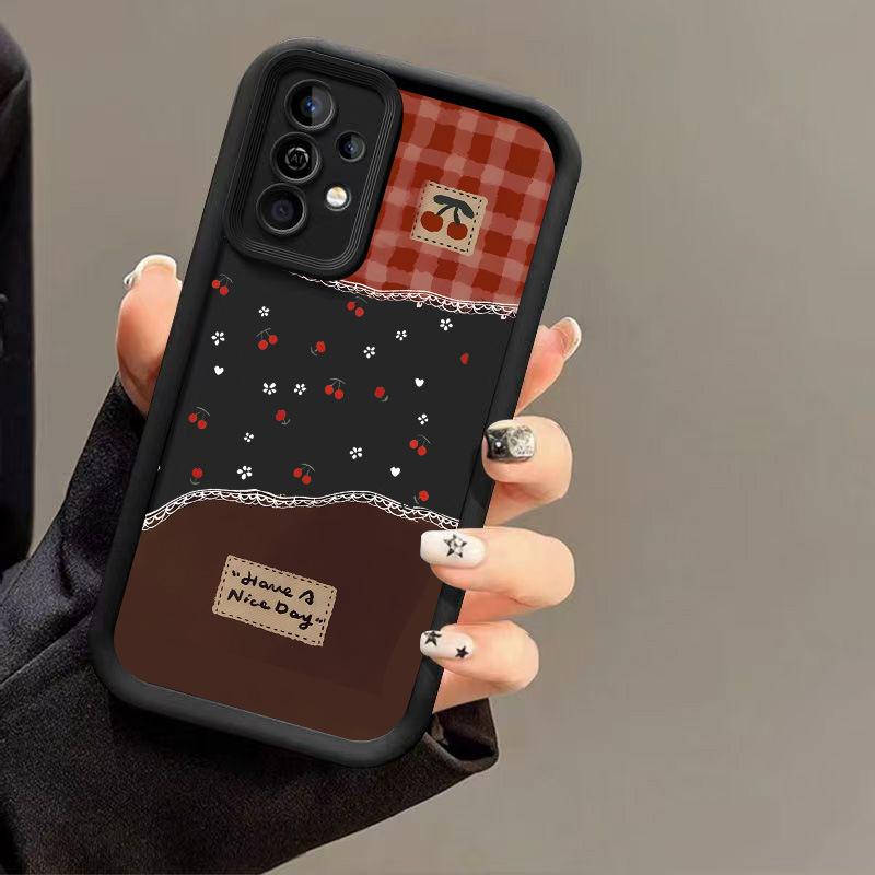 Samsung Phone Case with Cherry Pattern,Cherry Case for Samsung A15/A55, S24 Ultra/S23 FE, S22 - Step-style Full Coverage Shockproof Cover