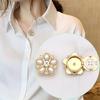 Shirt Button Cover Decorative Button For Women Wedding Accessories Rhinestones Flower Design Button Clip for Formal Shirt