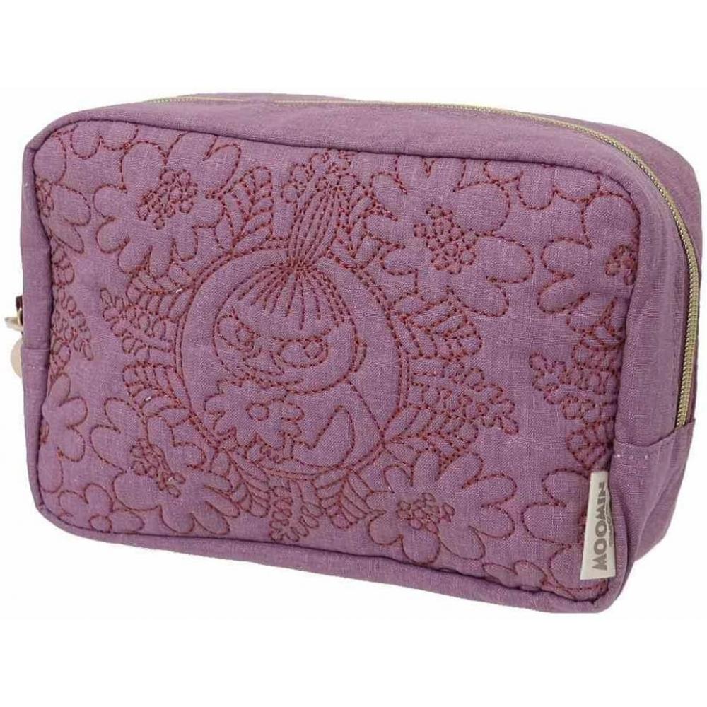 Marushin Pouch Moomin Quilting Purple Character Cosmetic Gift Birthday Ladies