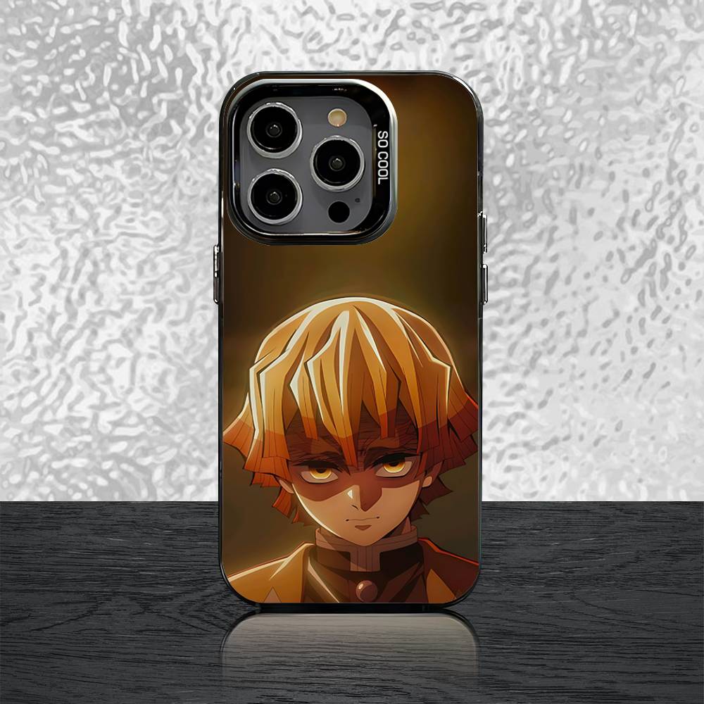 D-Demon S-Slayer Infinity Castle Case For iPhone 16,15,14,13,12,11,Pro,XS,Max,Plus,Mini,SE Black Candy Matte Shockproof Cover
