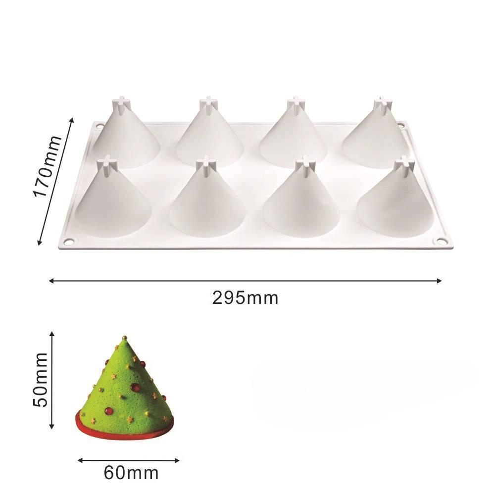 

8/12 Holes Christmas Hat Chocolate Silicone Mold Nonstick Cone Fondant Mousse Cake Mold Christmas Tree Baking Decorating Tool
