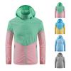 Women's Summer Fan Suit (including A Set Of 9-leaf Brushless 5V Fan) Long Sleeved Hooded Zipper Heatstroke Proof Solid Color Work Clothes