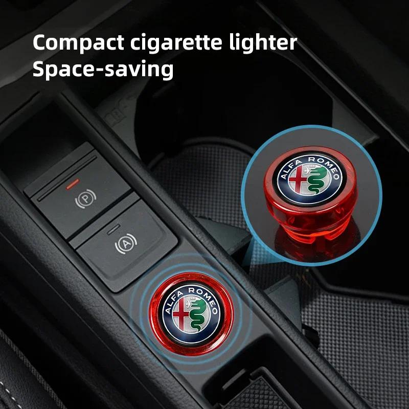 Car Stickers For Alfa Romeo Car Cigarette Lighter Cap Auto Lighter Dust Proof Cover Accessorie For Alfa Romeo 4C 159 166 SpiderTH7