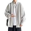 Men's Autumn Knit Cardigan - Loose Casual Stand Collar Jacket with Long Sleeves and Half High Collar Zipper.