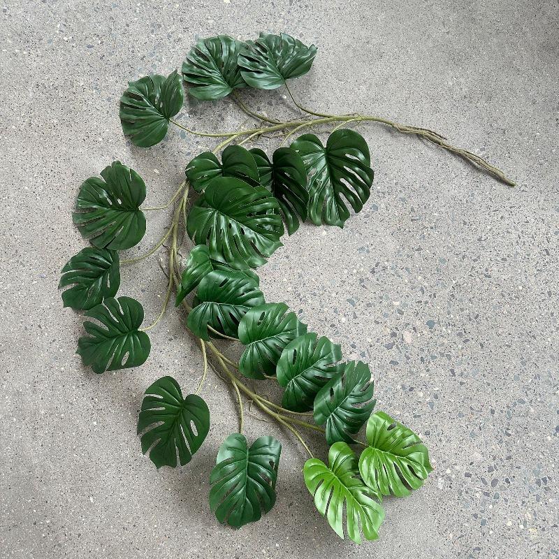 Simulation Spring Rain Leaves 1.8m Plastic Plants Vines Cafe Balcony Decoration Artificial Turtle Back Leaf Green Plant Vine