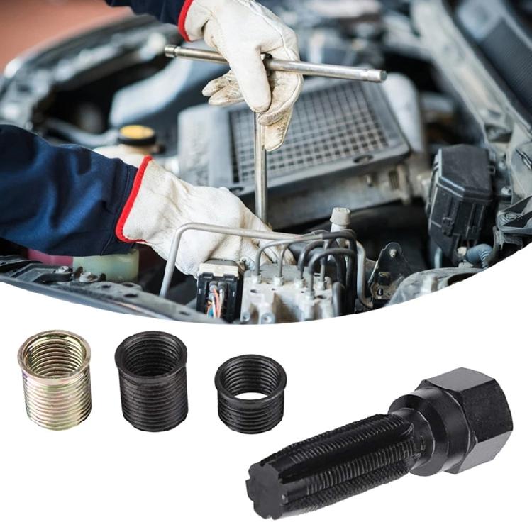 DIYer Friendly 14mm 16Piece Spark Plugs Thread Repair Kit, M14x1.25mm Steel Tool With Easy To Use Tap & Organizing Case