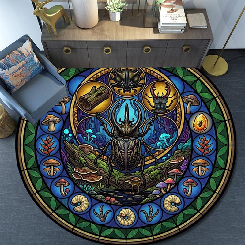 Bee Honey Glass Round Area Rug Under Office Chairs Bedroom Living Room Home Decor