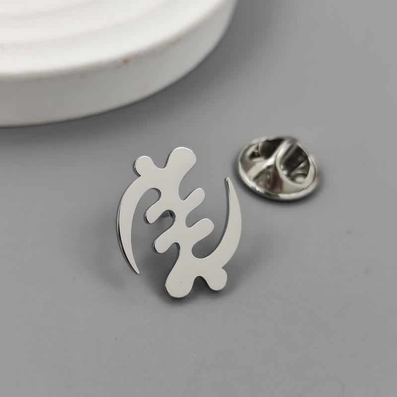 Fengzi Brooch Cufflinks Autumn Hot Item Creative Personality Cutting Design Stainless Steel Material Exquisite Accessories 14k