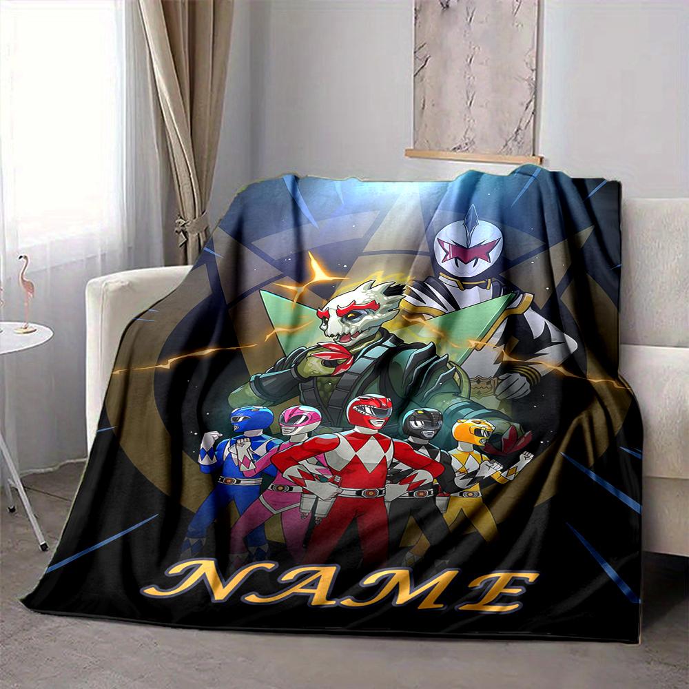 Custom 1pc Power Rangers Team-up Blanket, Soft And Comfortable Blanket, Casual Warm, Camping Travel Blanket, Birthday Gift Q912156