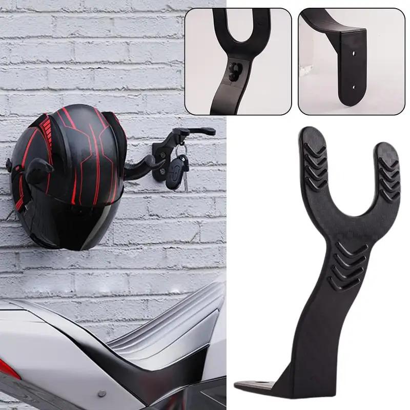 Helmet Rack Wall Mounted Wall-Mounted Helmet Rack for E-Bike/Motorcycle No-Drill Safety Hook Storage Space-Saving Hanger