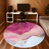 1pc Marble Texture Gold Leaf Round Chair Mat Area Rug - Non-Slip, Floor Mat for Office, Bedroom, and Indoor Decor C1125600