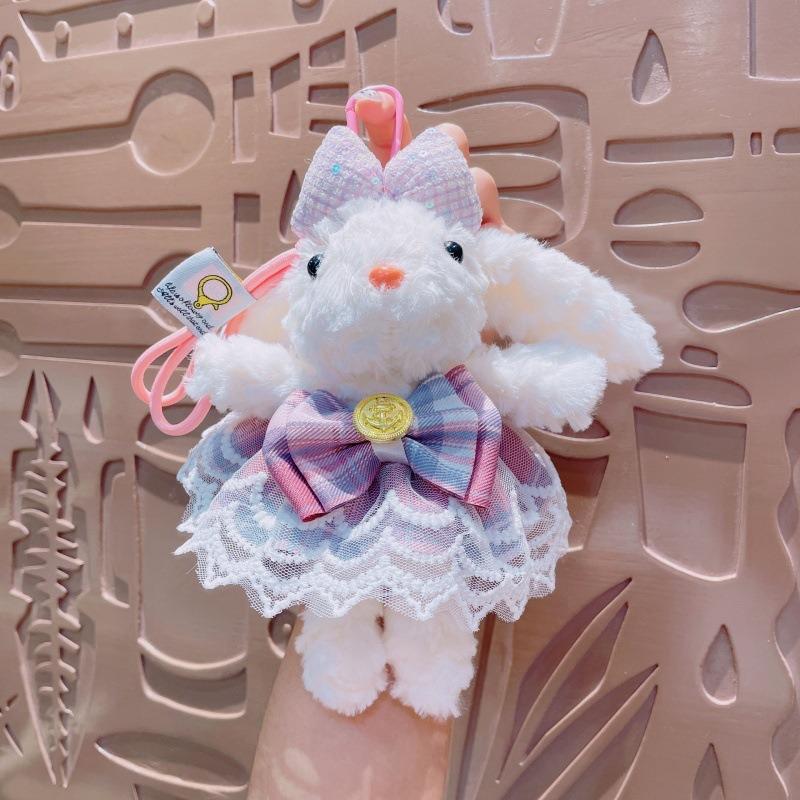 Cartoon Plush Princess Dress, Long-eared Rabbit Keychain, Cute Dress-up Rabbit Girl Bag Pendant
