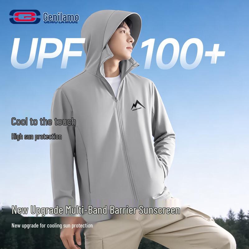 GENIOLAMODE Men s High UV Protection Hooded Sun Jacket 3XL