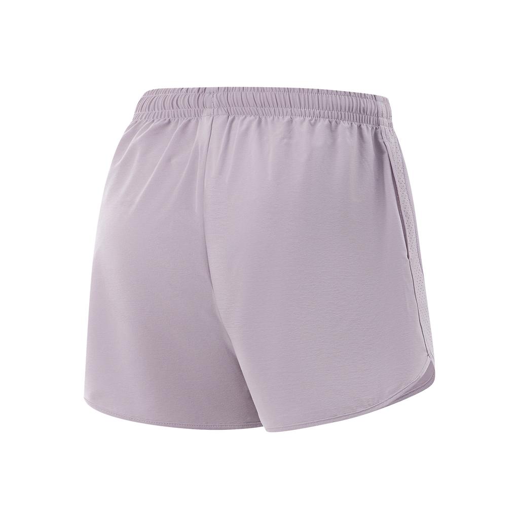 Li Ning Fitness Series Casual Simple Solid Color Elastic Sports Shorts Women shorts Smoky-Purple AKSV524-4