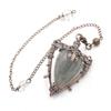 Healing Natural Stone Crystal Pendulums for Divination Black Obsidian Pendant Quartz Pendulum Dowsing Spiritual Pendulos X202