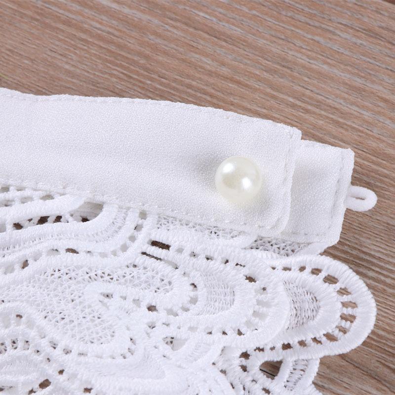 Women Cotton Irregular Pattern Fake Collar Detachable Solid Color Shirt Hollow Out False Collar Blouse Top Women Clothes Decor