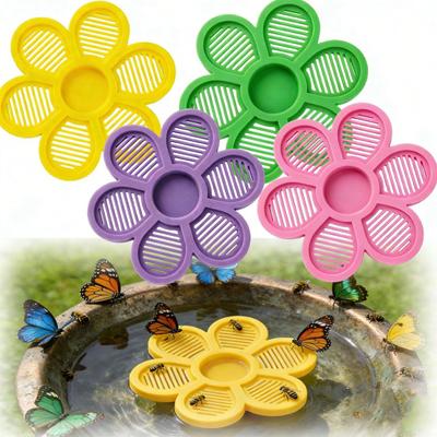 Floating Bee Station Flower Shaped Floating Bee Watering Station Butterfly Bee Feeder for Feeding Bee Bath Outdoor Garden Decor