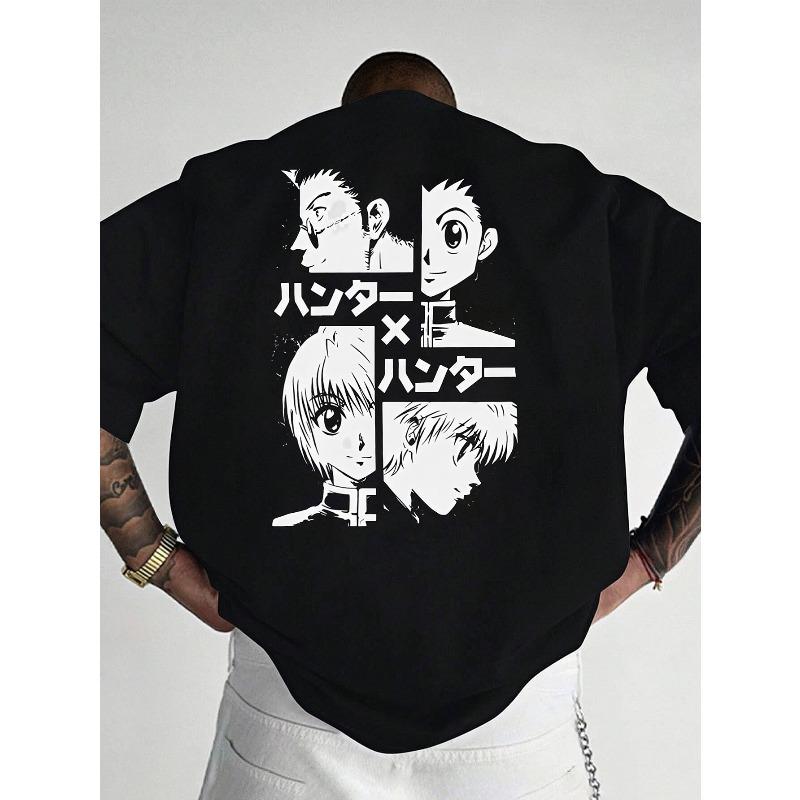 

Мужская футболка с коротким рукавом, свободный крой, с принтами, модный повседневный топ с круглым вырезом, одежда для мужчин для улицы, весна и лето S чёрный