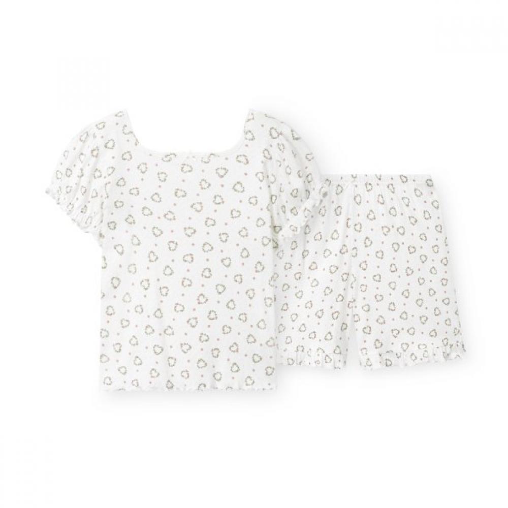 Orcite Women S Flower Love Short Sleeve Pajama Set H009
