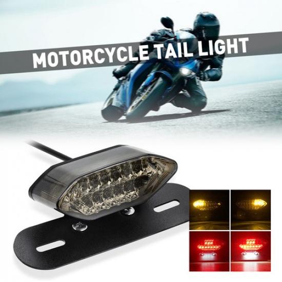 Motorcycle 16 Signals Turn LED Brake Running Plate License Integrated Tail Light