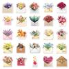 50pcs Retro Flower Bouquet & Plant Stickers for INS Style Journals, Phone Cases & Decor.