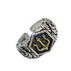HX6F Poseidon Adjustable Rings Masculine Tridents Designs Alloy Gift For Him