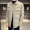 Warm Down Jacket Men's Lapel Dad Top Cold-resistant% White Duck Down Casual Jacket