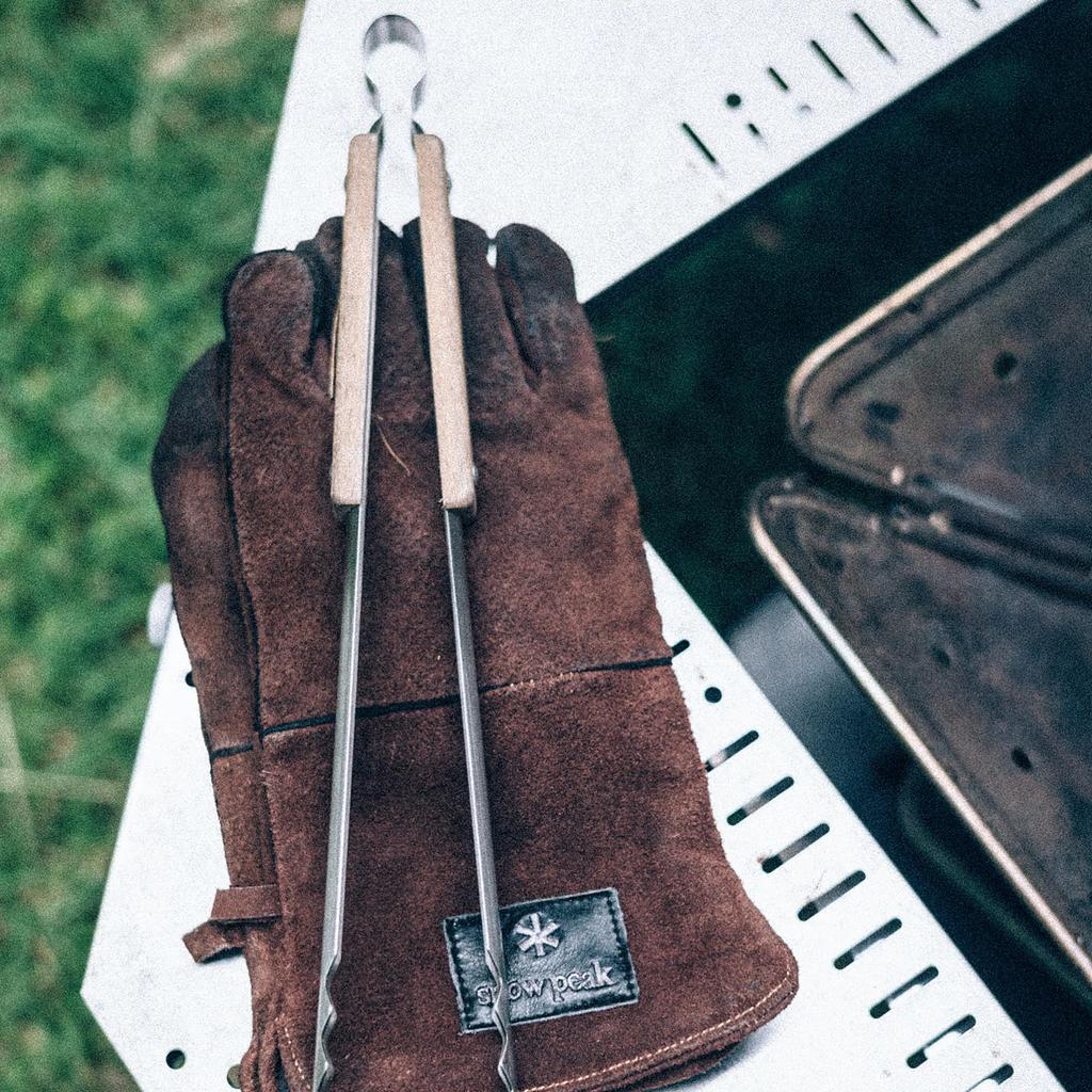 Snow Peak Fire Steel Tongs, Body/Stainless Grip/Beech Wood, N-020